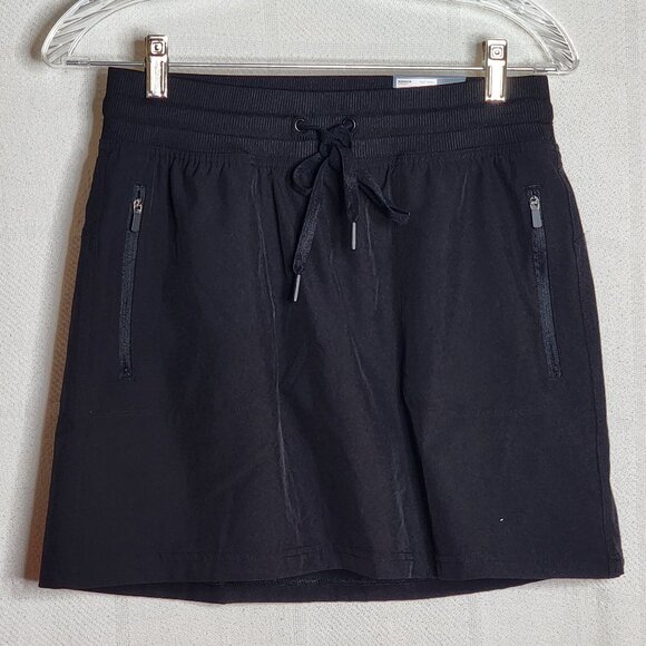 tek gear Pants - Tek Gear Mineral Black Mid Rise Wicking Drawstring Pocketed Poly Span Skort Sz S